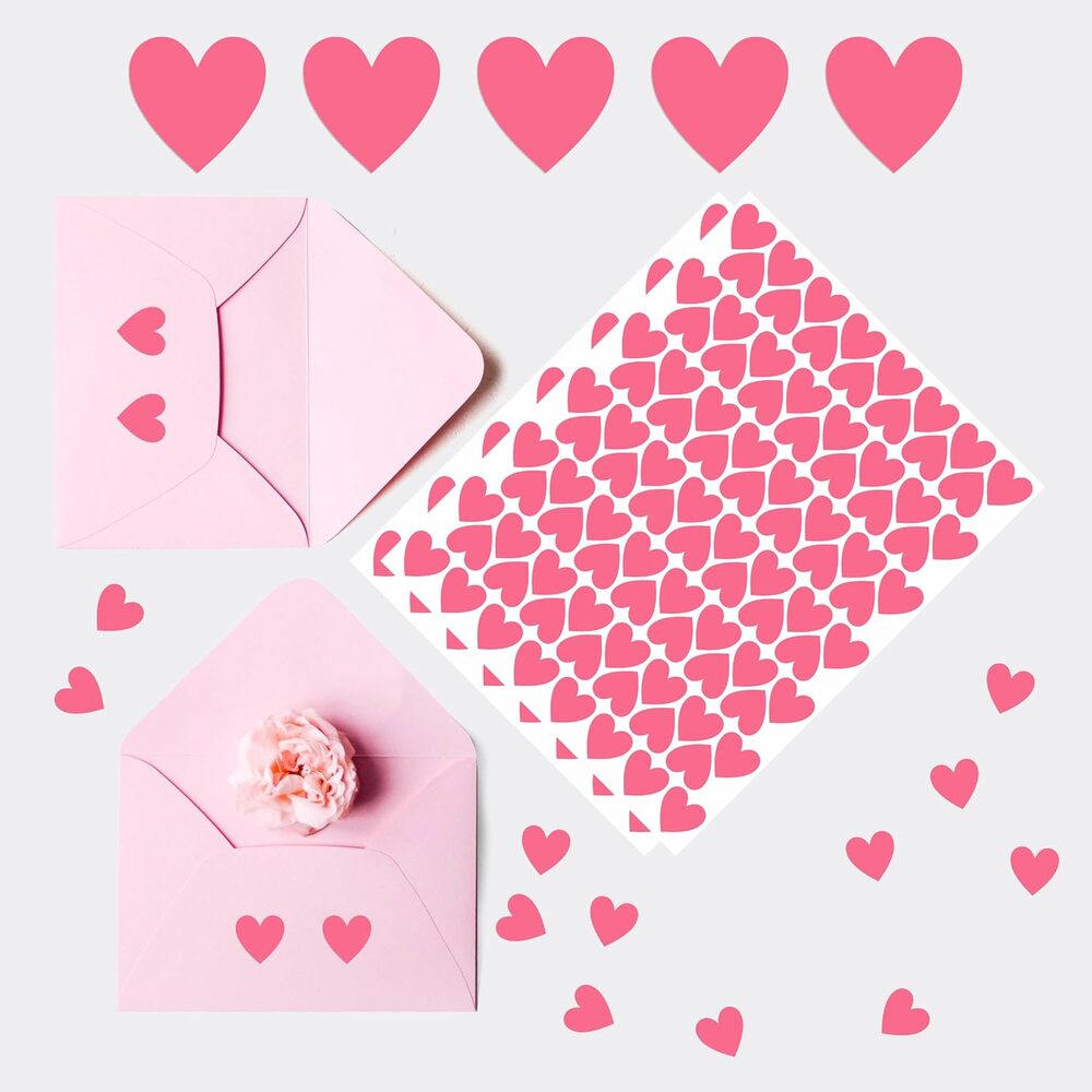 98 Pink Heart Stickers Valentines Day Journal Scrapbooking Crafting Supply